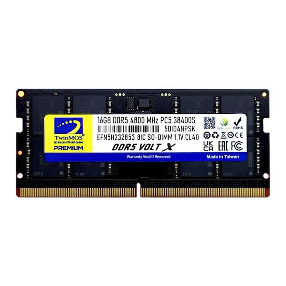 TWINMOS 16GB DDR5 4800MHZ CL40 NOTEBOOK RAM VOLT X TMD516GB4800S40