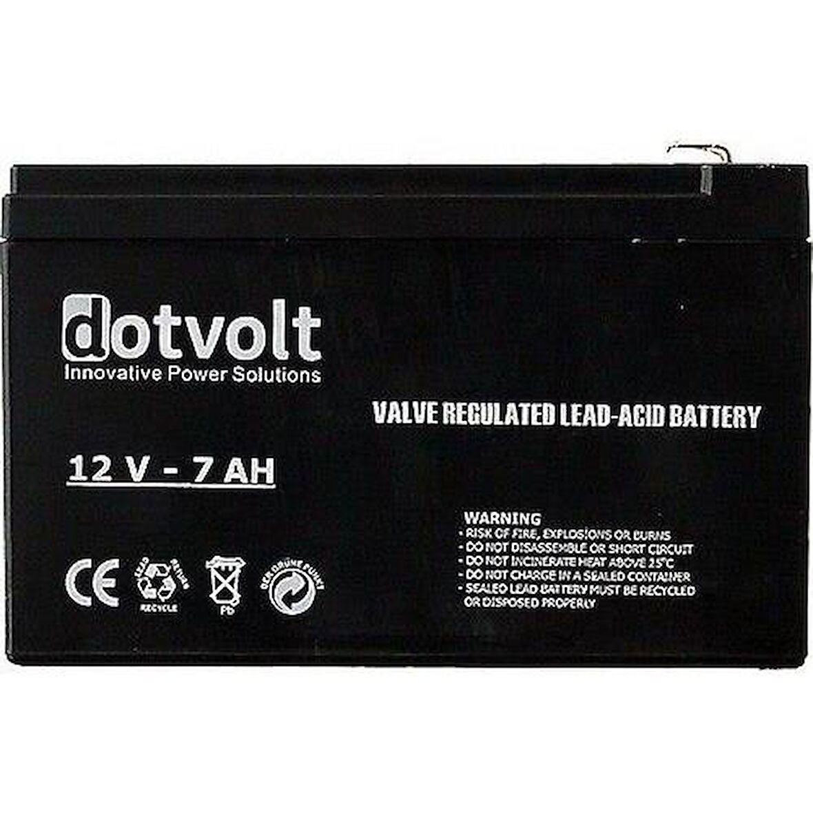 DOTVOLT 12v 7amper SC7-12 Kuru Tip Alarm Aküsü