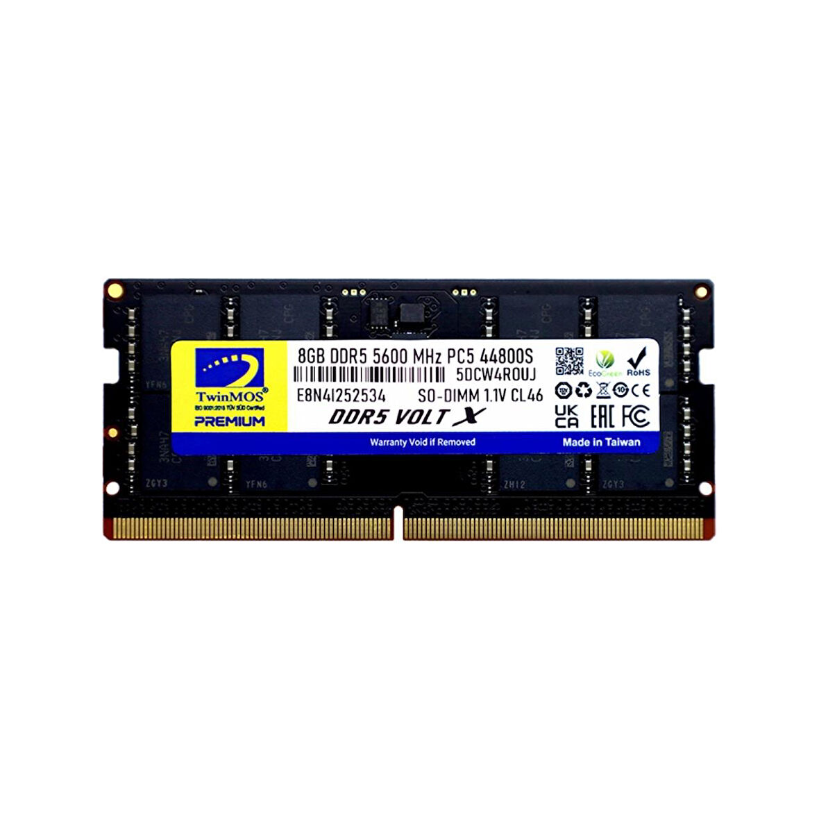 TWINMOS 8GB 5600MHz DDR5 NOTEBOOK RAM TMD58GB5600S46