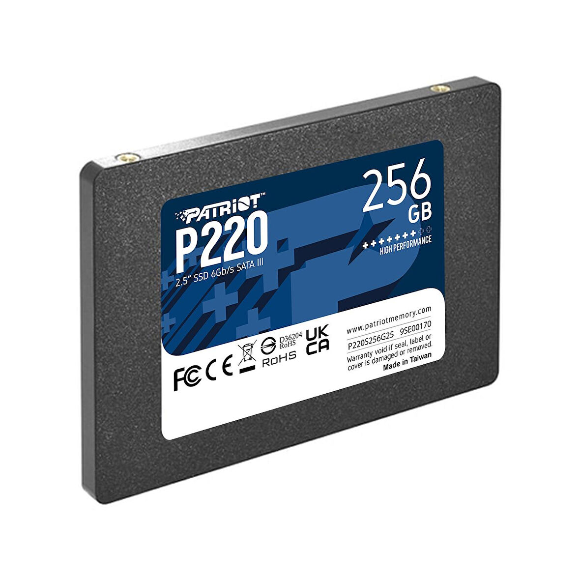 PATRIOT P220 256GB 550/490MB/s 2.5" SATA3 SSD P220S256G25