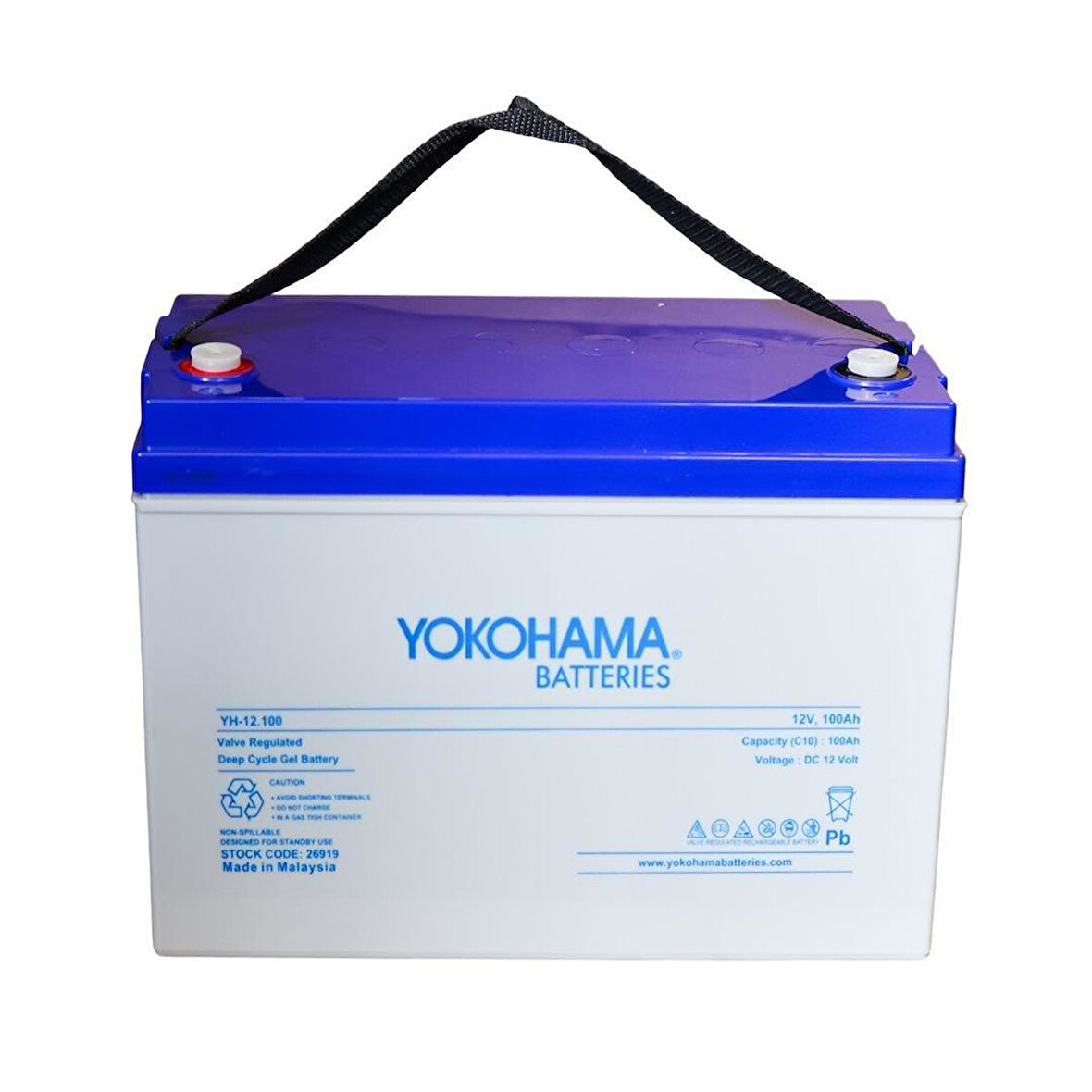 Yokohama YH-26919 12V 100Ah Tam Bakımsız Deep Cycle Jel Akü (330x172x218mm)