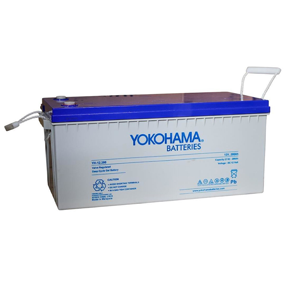 Yokohama YH-27019 12V 200Ah Tam Bakımsız Deep Cycle Jel Akü (532x240x221mm)