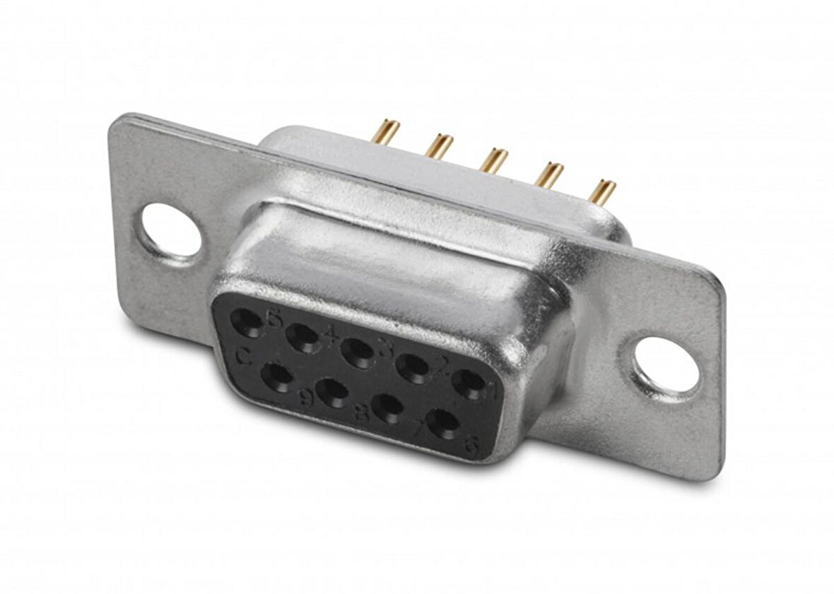 D-SUB, 37 Pin, Düz PCB için, Dişi, GF, Gövde: Kalaylı, boydan boya