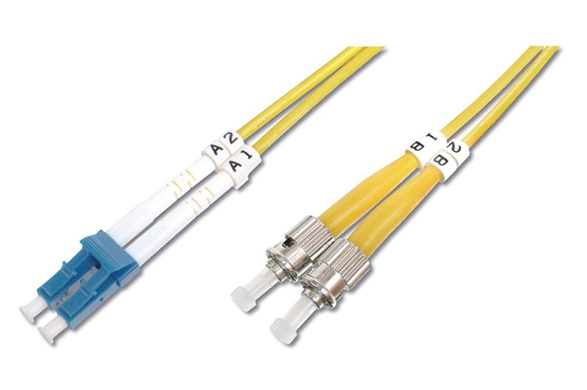 Digitus LC-ST Fiber Optik Patch Kablo, 2 metre, Singlemode, Duplex, 9/125 