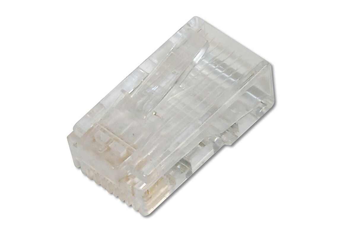 Yuvarlak Kablo Tipi için CAT 6 Modüler Konnektör, zırhsız/ekransız, kılavuz (guide plate) dahil