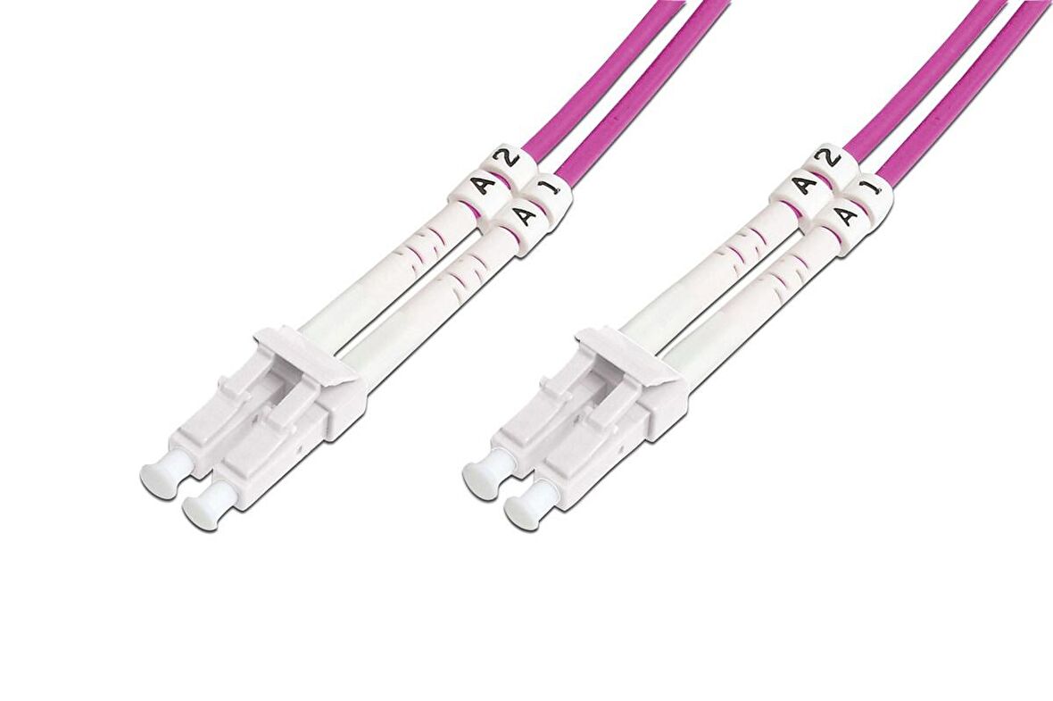Beek LC-LC Fiber Optik Patch Kablo, Multimode OM 4 50/125 Duplex, 3.0mm, LSZH, 1 metre