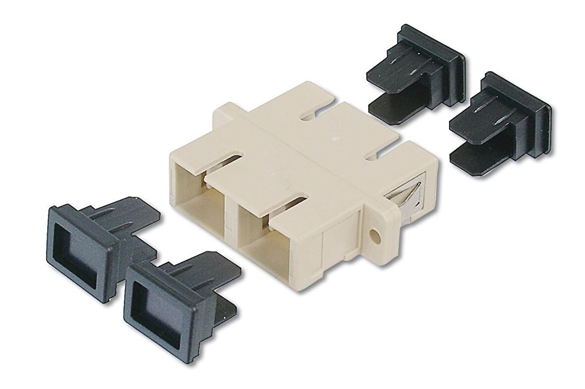 Beek SC-SC Coupler, Gri, Plastik, Duplex, Multimode, Fosfor Bronz Ferrule, Sabitleyicili