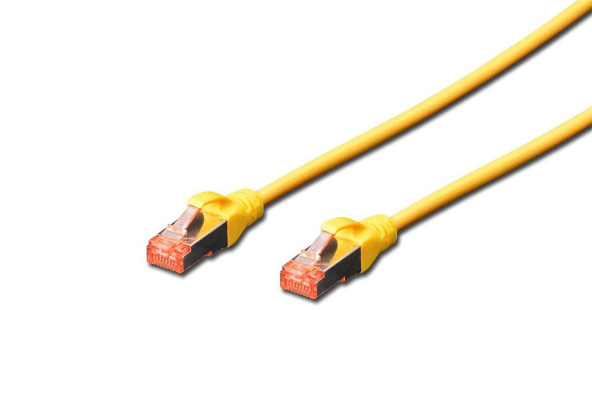 Beek CAT 6 SFTP/PIMF (Pairs In Metal Foil) Patch Kablosu, 0,5 metre, LSZH, AWG 26, Sarı Renk