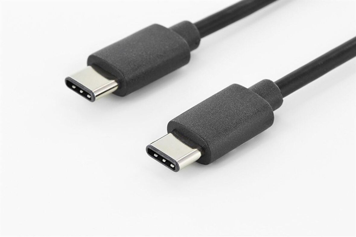 USB Tip C Bağlantı Kablosu, USB Tip C Erkek (USB 3.1) - USB Tip C Erkek (USB 3.1), 1 metre, AWG 24/28, 2x zırhlı, UL, nikel kaplama, siyah renk