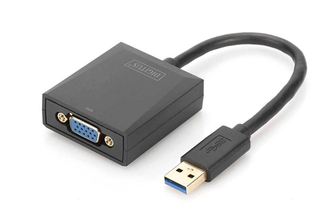 Digitus USB 3.0  VGA Grafik Adaptörü
Giriş: 1 x USB 3.0 USB-A erkek
Çıkış:  1 x VGA (HD15) dişi (Full HD, 1080p)
Plastik