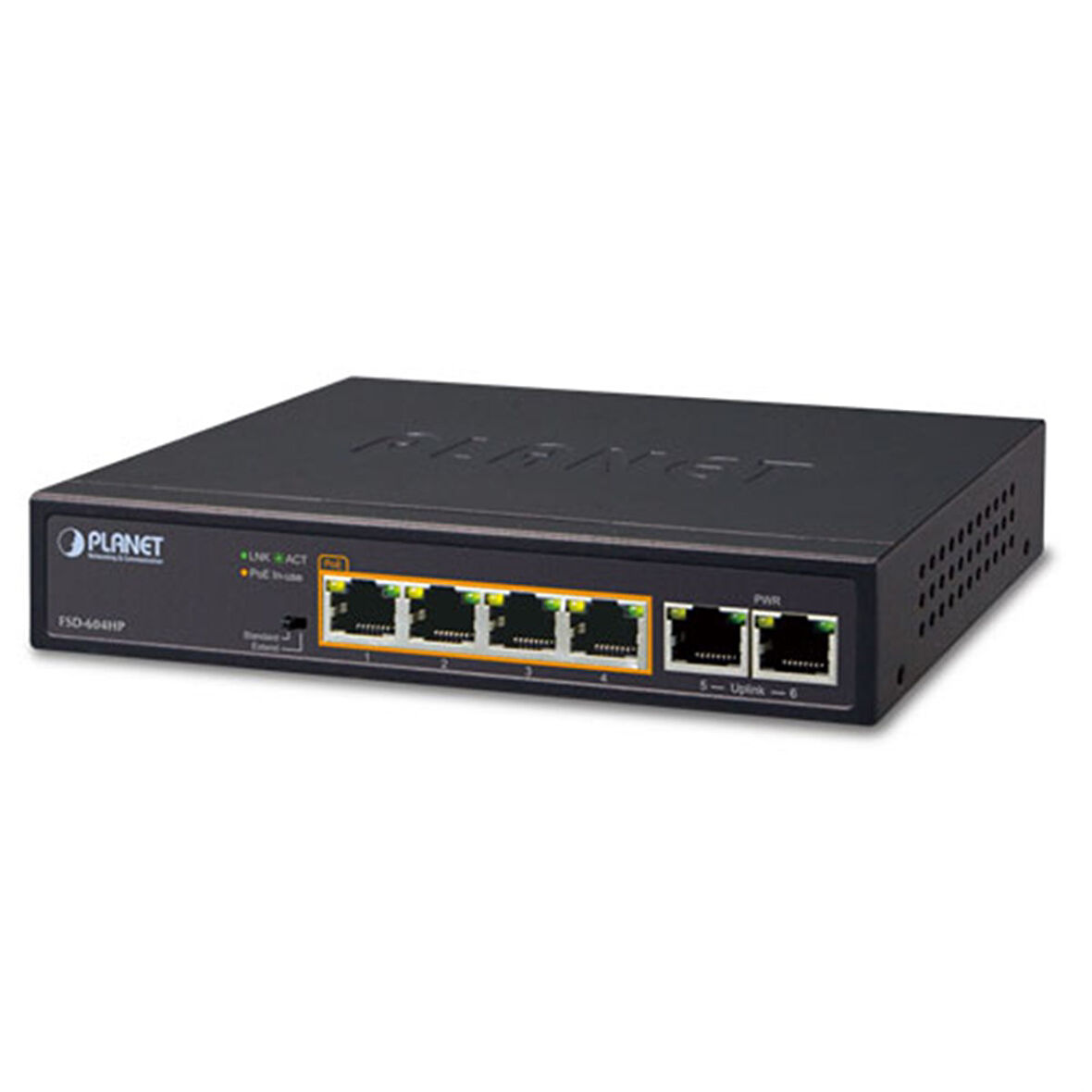 Yönetilemeyen Masaüstü Tip Switch (Unmanaged Desktop Switch) 
4-Port 10/100TX IEEE 802.3at/af PoE+ Injector (Port başına 30.8 watt) (PoE Güç Bütçesi maks. 60 Watt)
 2-Port 10/100TX