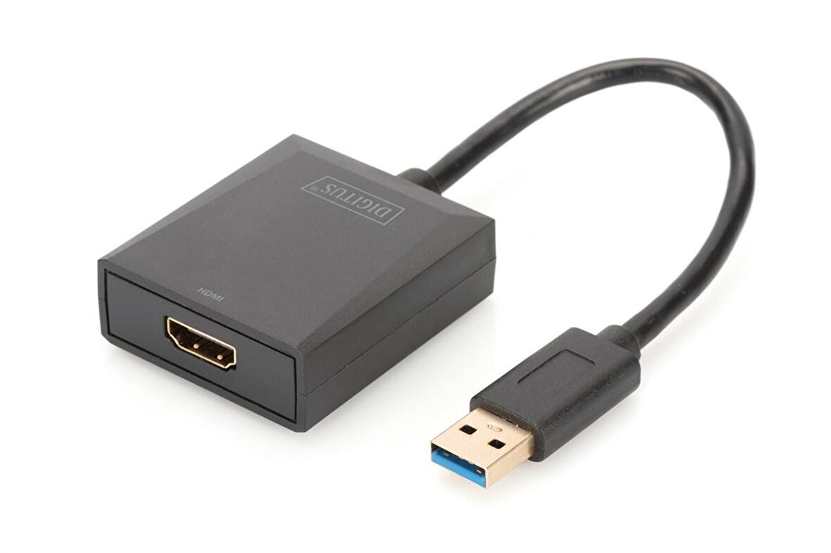 Digitus USB 3.0  HDMI Grafik AdaptörüGiriş: 1 x USB 3.0 USB-A erkekÇıkış: 1 x HDMI A (19-pin) dişi  (Full HD, 1080p)Plastik