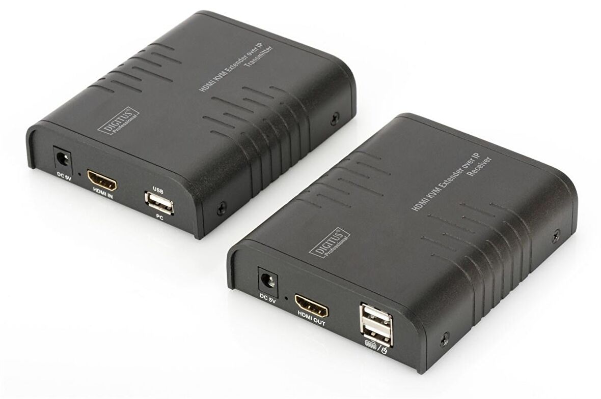 Digitus IP HDMI KVM (Keyboard/Video Monitor/Mouse) Sinyal Uzatma Cihazı, Alıcı (Receiver) ve Verici (Transmitter) Birim dahil, 120 metre, USB Konsol, maksimum çözünürlük 1080p
Digitus HDMI KVM Extender over IP, Set
