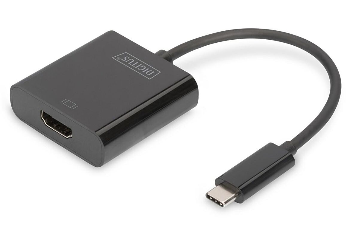 Digitus USB 3.1 (Gen. 1) (USB Tip C)  HDMI Grafik AdaptörüGiriş: 1 x USB Tip C erkek (bilgisayar bağlantısı için)Çıkış: 1 x HDMI A (19 pin) dişi (Ultra HD, 4K, 3840 x 2160p@30Hz)Plastik