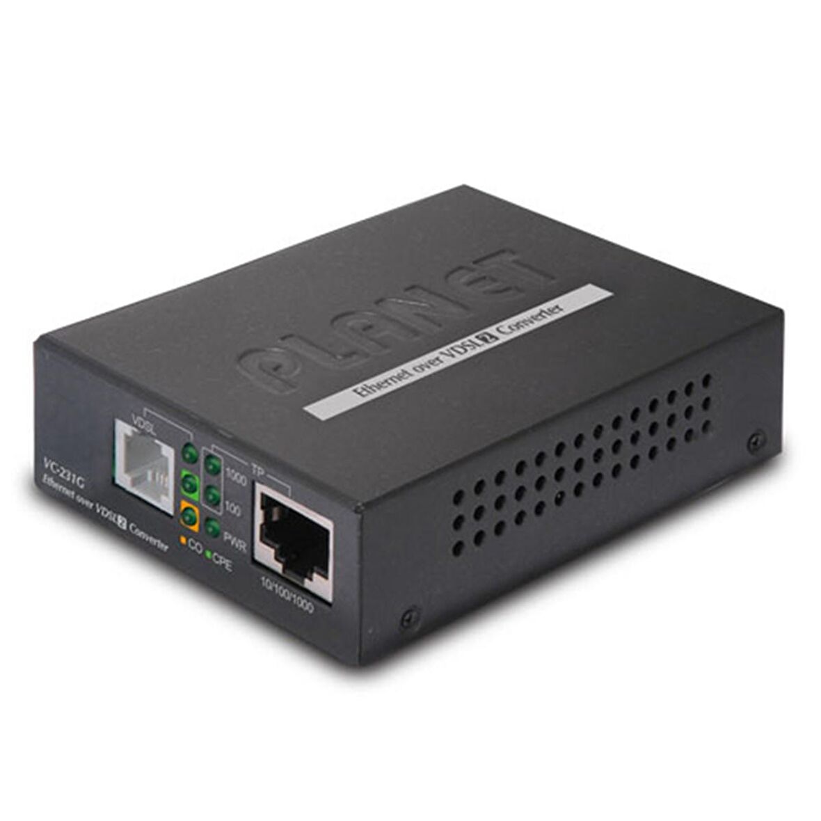 1-Port 10/100/1000T Ethernet&#039;i VDSL2&#039;ye Çevirici (30a profil, G.vectoring özellikli)
1-Port 10/100/1000T Ethernet to VDSL2 Converter (30a profile w/ G.vectoring)