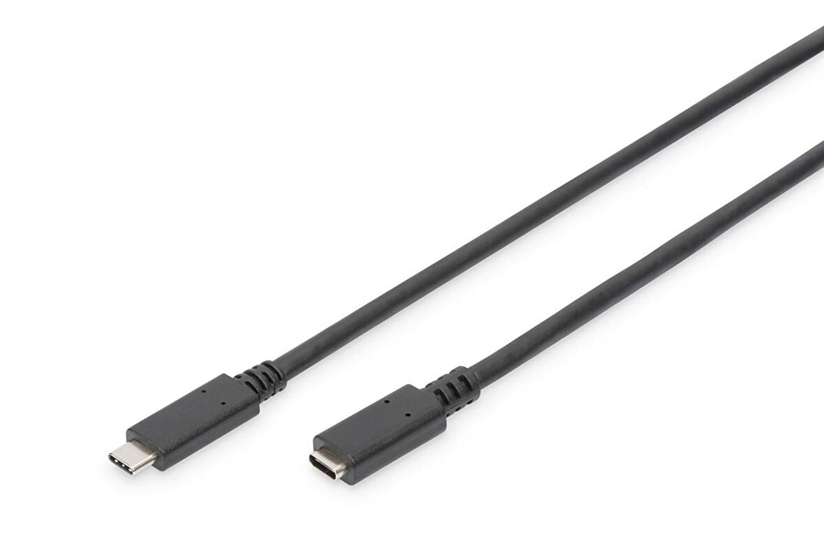 USB Tip C™ Uzatma Kablosu, Tip C Erkek  Tip C Dişi, 2 metre, 3A, 480MB, 2.0 Versiyon, CE, siyah renk