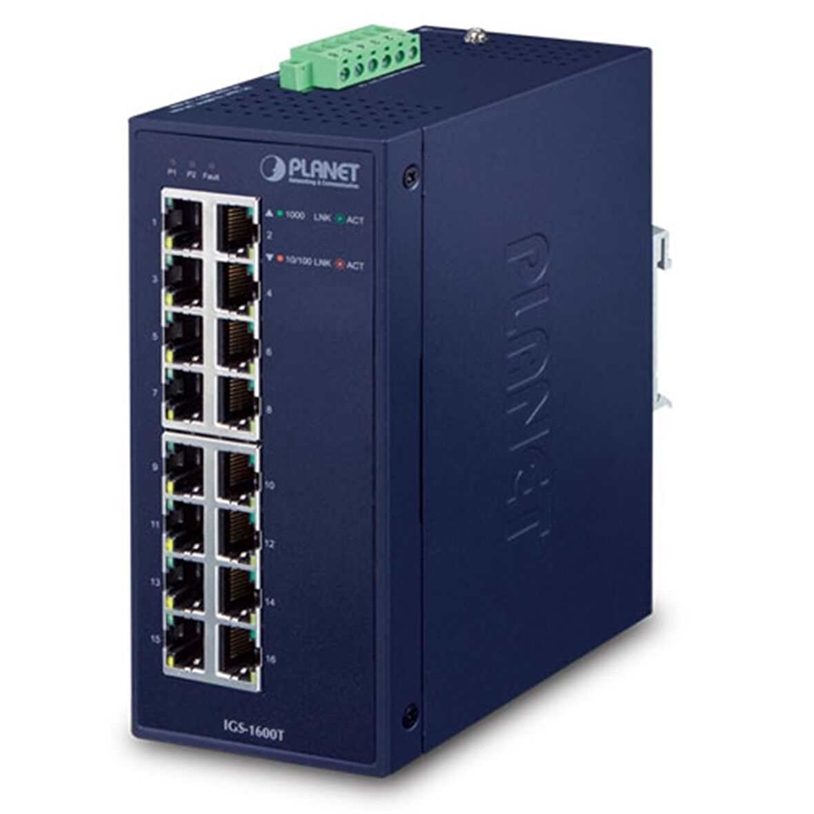Endüstriyel Tip Yönetilemeyen Switch (Industrial Unmanaged Ethernet Switch)
16-Port 10/100/1000T
IP30, -40~75 Derece C