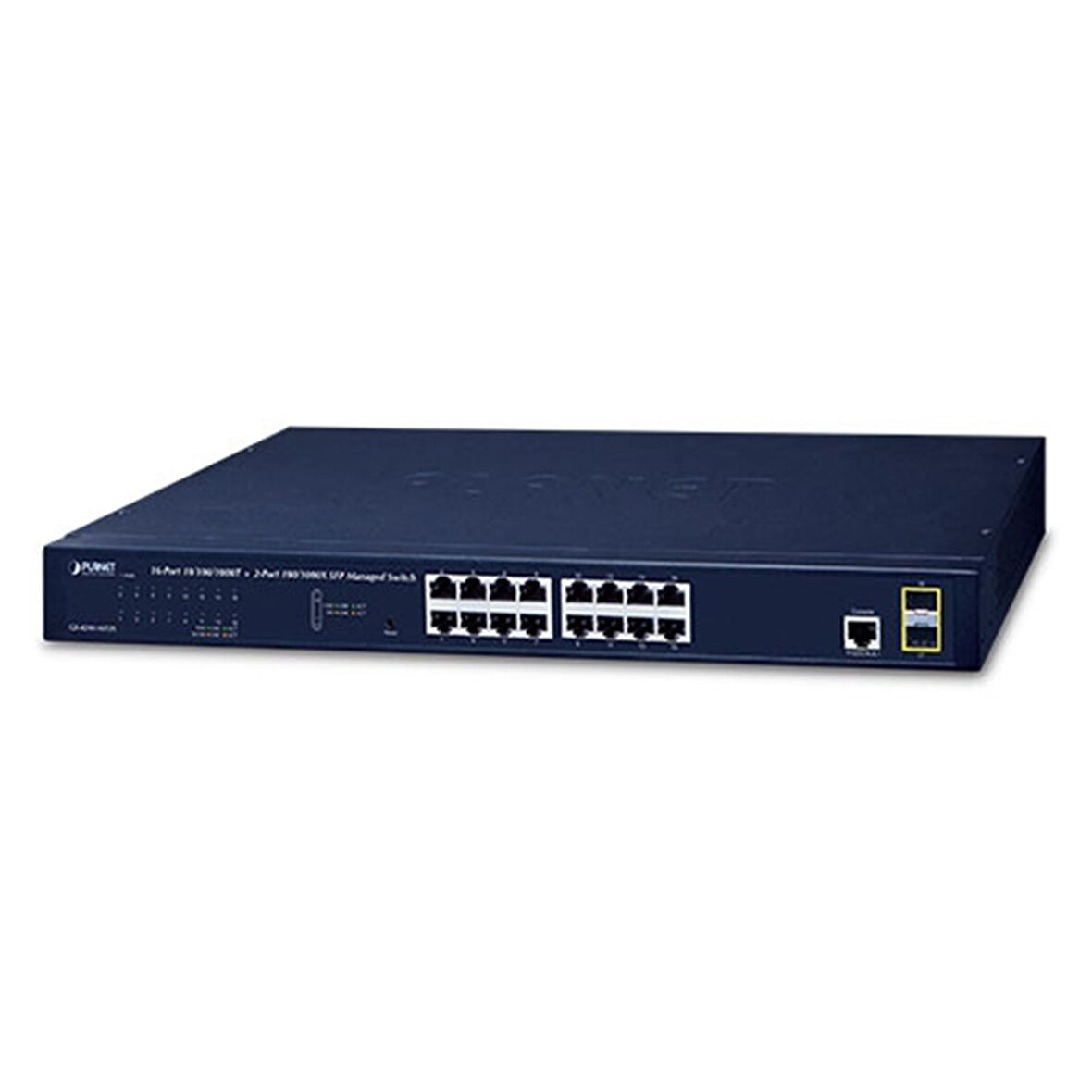 Yönetilebilir Gigabit Switch (Managed Gigabit Switch)
16-port 10/100/1000Base-T
2 x 100/1000BASE-X mini-GBIC/SFP yuva
1 x Konsol port
Reset düğmesi (sistem fabrika ayarlarına dönmek için)