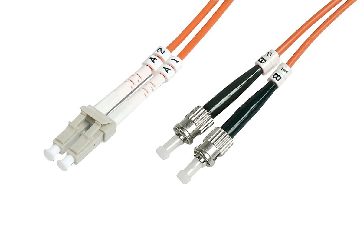 Beek LC-ST Fiber Optik Patch Kablo, Multimode OM 1 62.5/125 Duplex, 3.0mm, LSZH, 10 metre