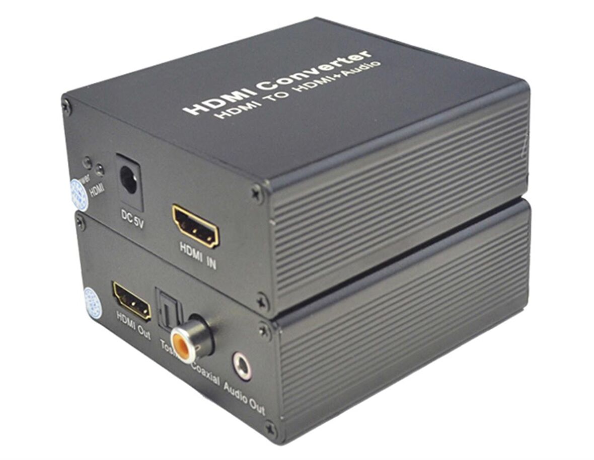 Beek HDMI  HDMI + Ses Sinyal Çeviricisi,  1 x HDMI giriş, 1 x HDMI çıkış + Toslink ses çıkışı (SPDIF yuva) + Coax ses çıkışı (Cinch yuva) + Analog ses çıkışı (3.5mm yuva)
Beek HDMI Audio Extractor
