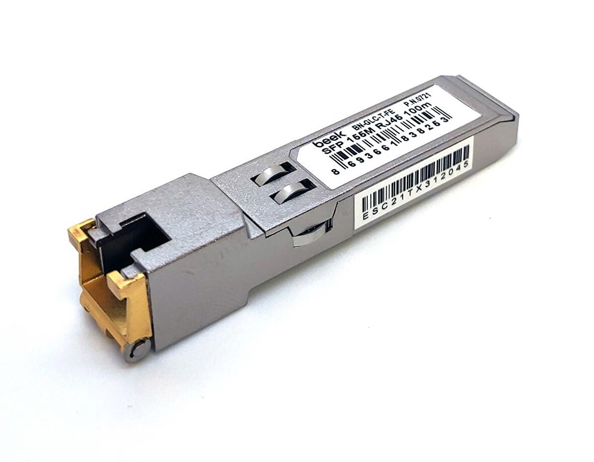 Beek 100Base-T RJ45 100M SFP Transceiver, Cisco, Extreme, NORTEL, ZTE, Huawei, Alcatel, ZyXEL, Netgear, AVAYA, Juniper, Linksys, Enterasys ürünleriyle uyumlu