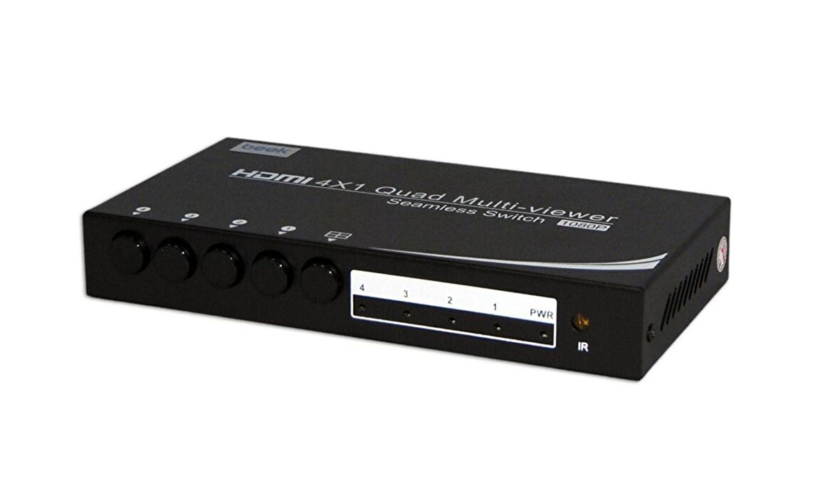 Beek 4 Port HDMI Switch, 4 giriş - 1 çıkış, 5 farklı görüntü seçeneği sunar, uzaktan kumandalı
Beek HDMI Multi-screen Viewer 4 x 1
