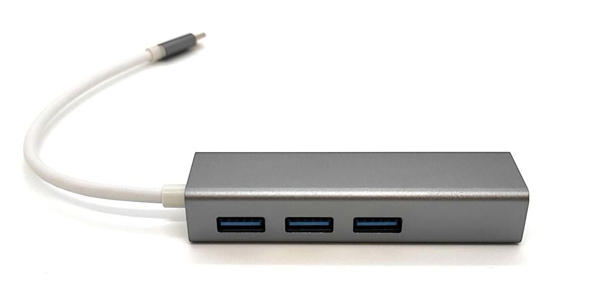 Beek 3 Port USB 3.0 Tip C Hub, 1 x 10/100/1000 RJ45 Dişi Yuva, 3 x USB A Dişi port, 1 x USB C Erkek port 