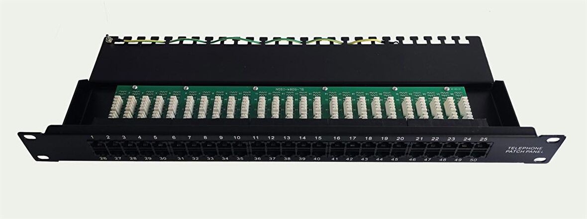 Beek 50 port CAT 3 ISDN Patch Panel, zırhsız, 8P4C, LSA, 1U, kabinete monte edilebilir
Beek CAT 3 ISDN Patch Panel, unshielded, 50-port RJ45, 8P4C, LSA, 1U, rack mount