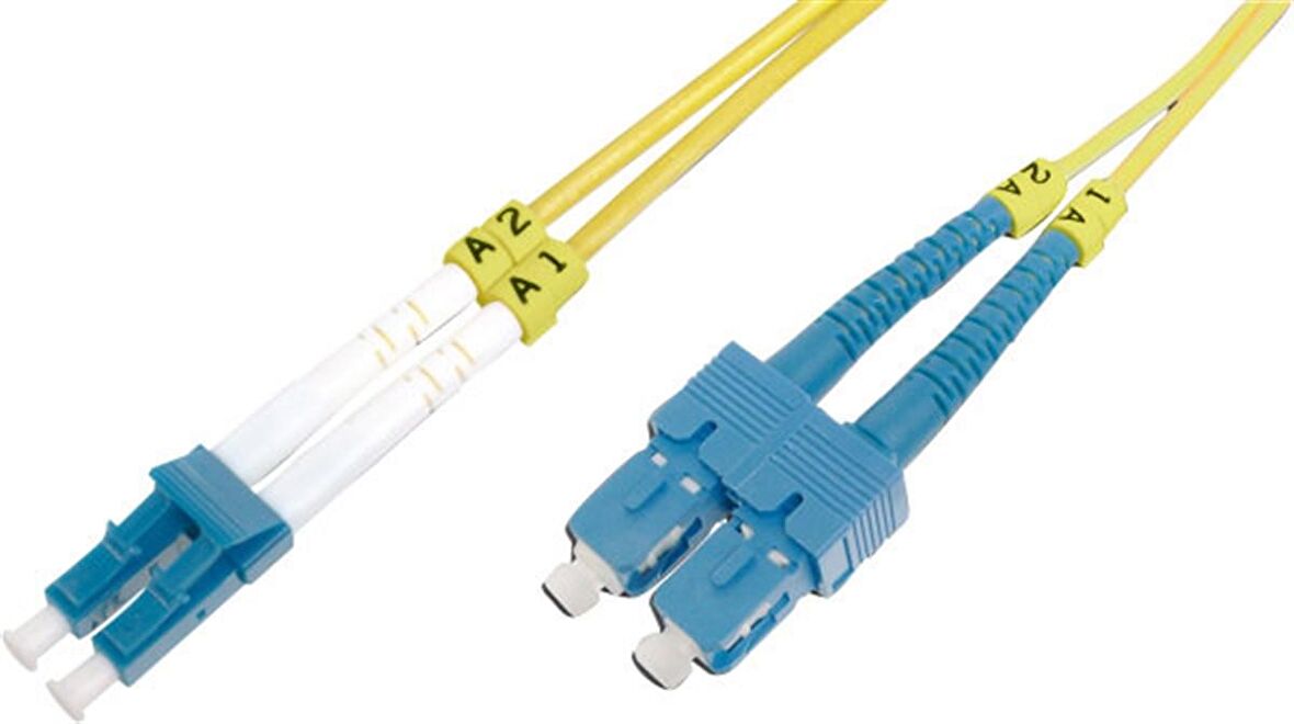 Beek LC-SC Fiber Optik Patch Kablo, 9/125 µ, Singlemode, 3.0mm, Duplex, OS2, LSZH, 40 metre	