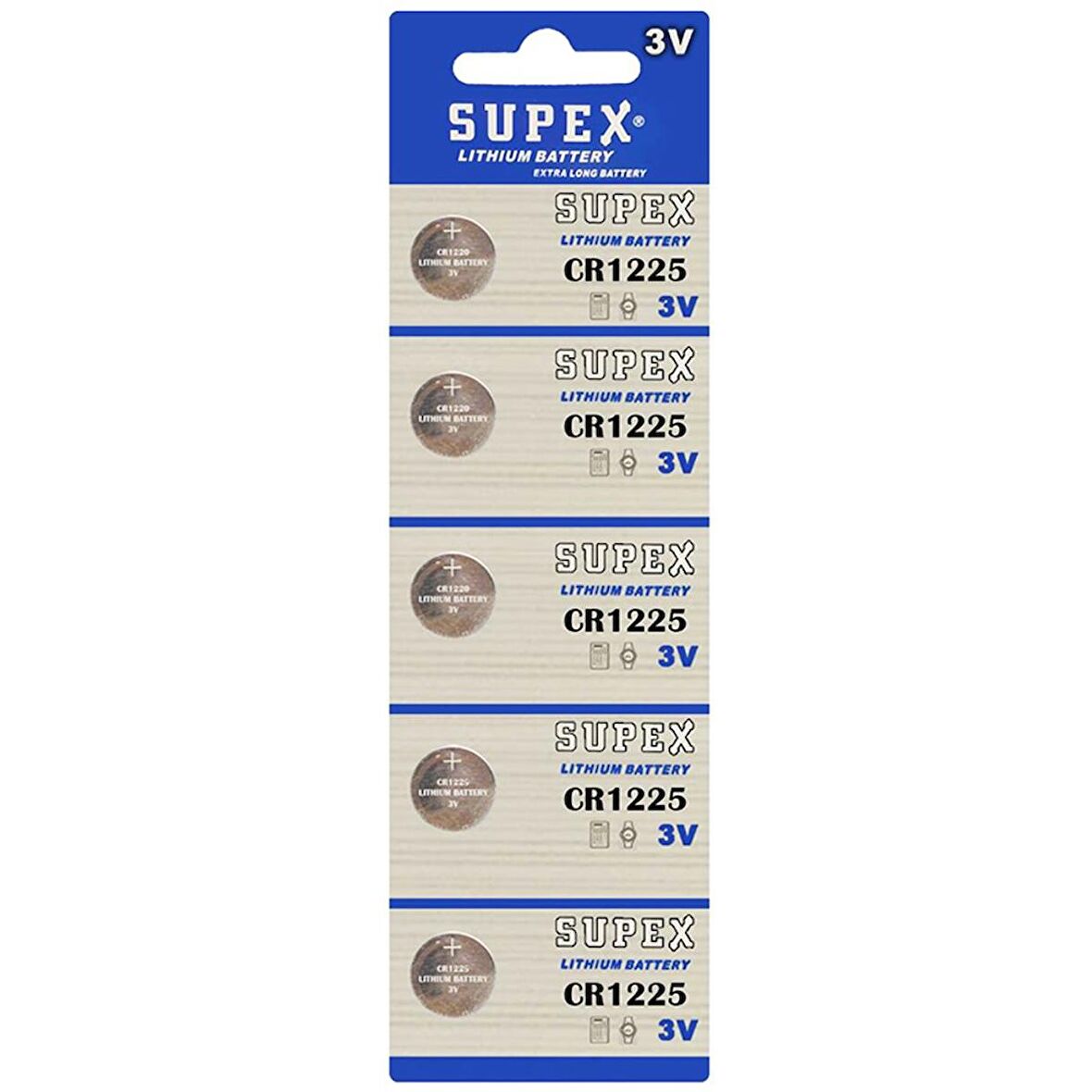 SUPEX CR1225 3 VOLT LİTYUM PİL (5Lİ PAKET FİYATI)