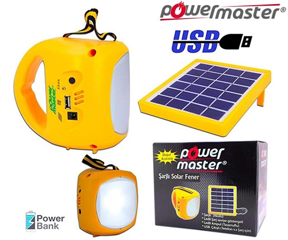 POWERMASTER PM-33399 TEK PANELLİ ŞARJLI SOLAR IŞILDAK AYDINLATMA SETİ