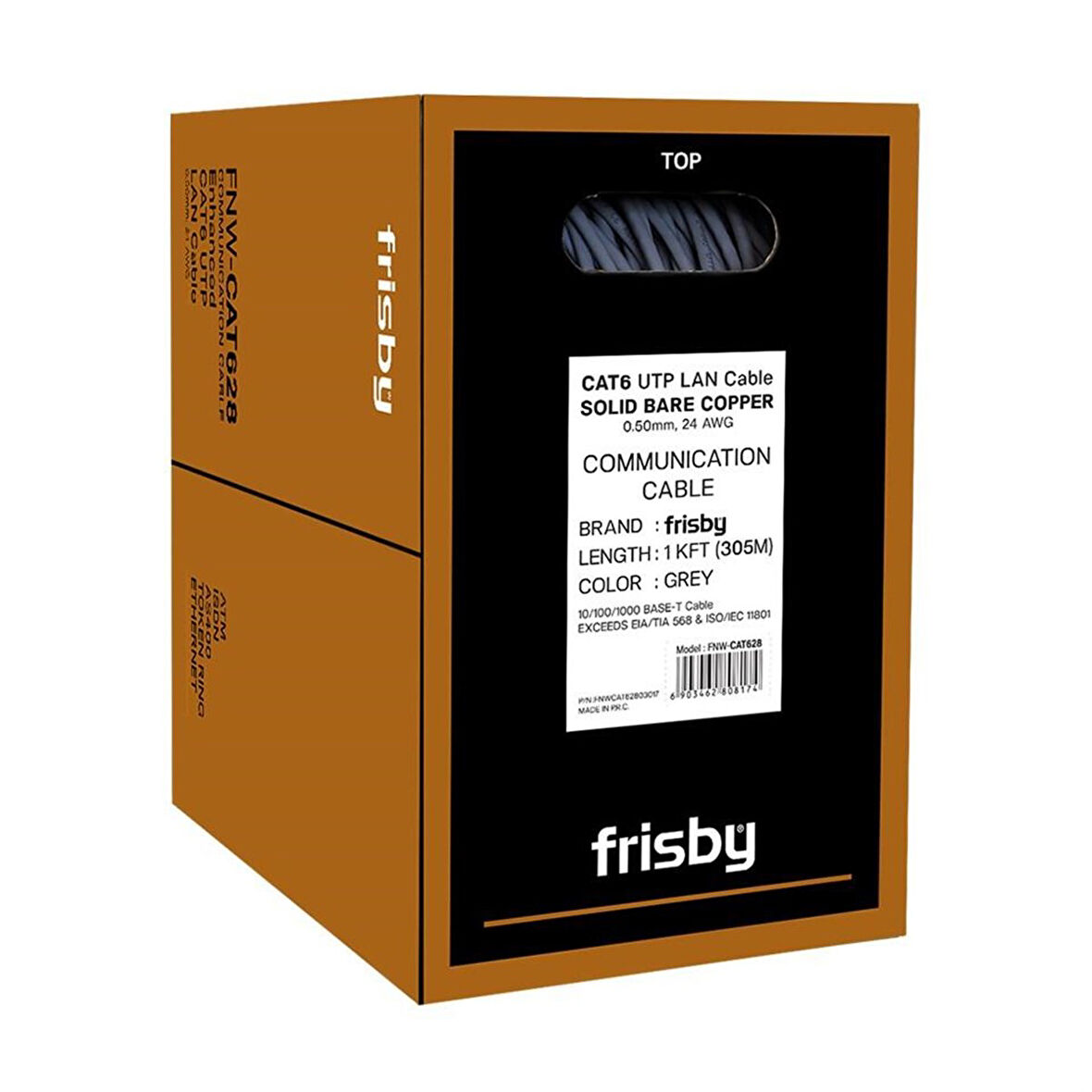 FRISBY FNW-CAT628 305MT 0.50MM 24AWG 100 BAKIR CAT6 KABLO