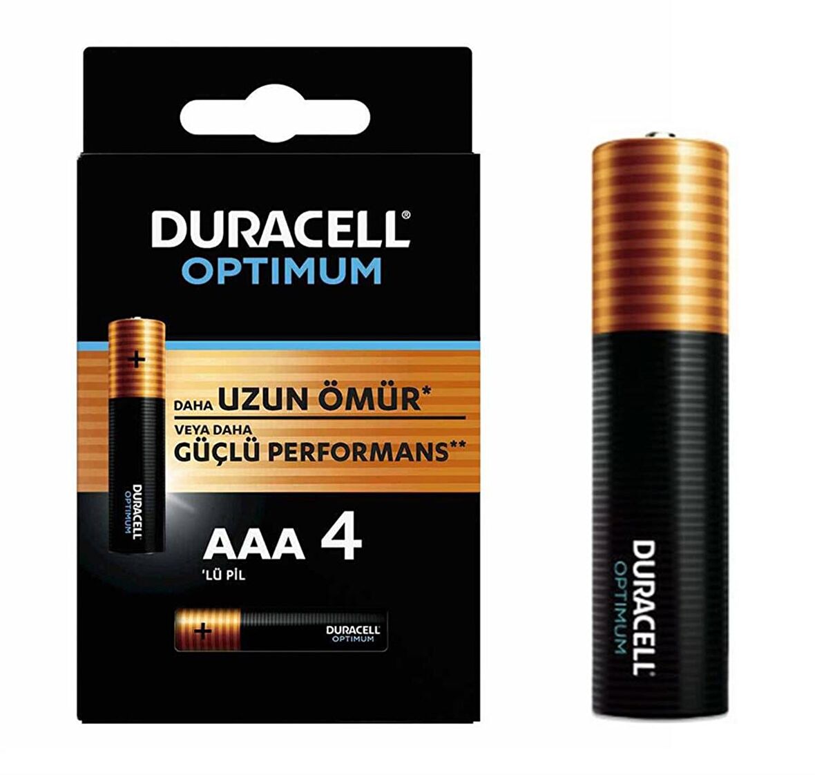 DURACELL OPTIMUM MX2400 1.5 VOLT ALKALİN AAA İNCE KALEM PİL (4LÜ PAKET)