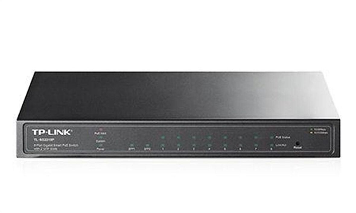 TP-LINK TL-SG2210P 8 PORT GIGABIT + 2X1GB SFP UPLINK JETSTREAM YÖNETİLEBİLİR 61W POE SWITCH