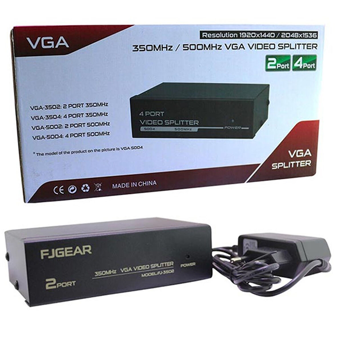 POWERMASTER PM-2502A 2 PORT 250 MHZ 1920X1440 VGA SPLITTER DAĞITICI