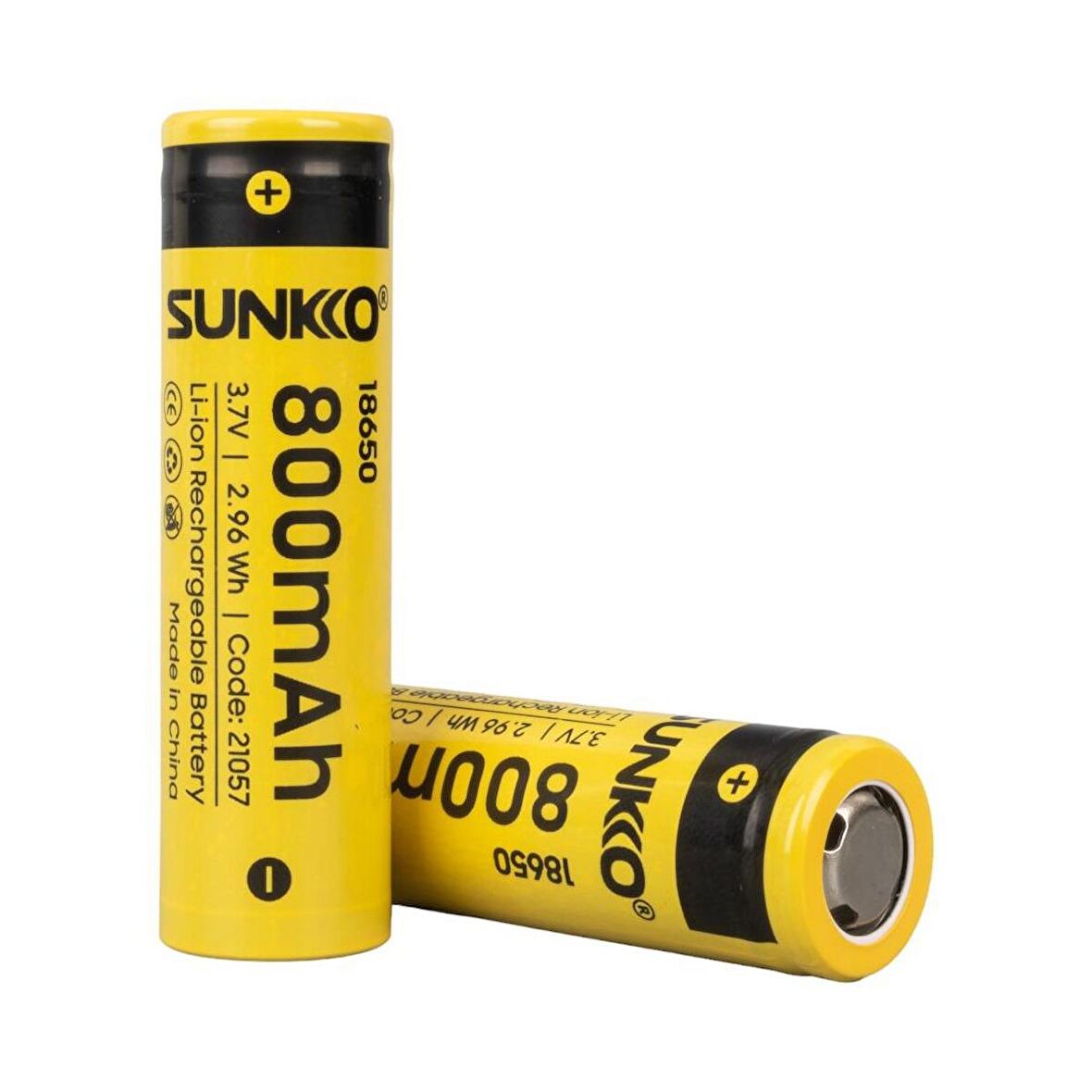 SUNKKO 3.7 VOLT 800 MAH 18650 ŞARJ EDİLEBİLİR PİL  (2Lİ PAKET FİYATI)