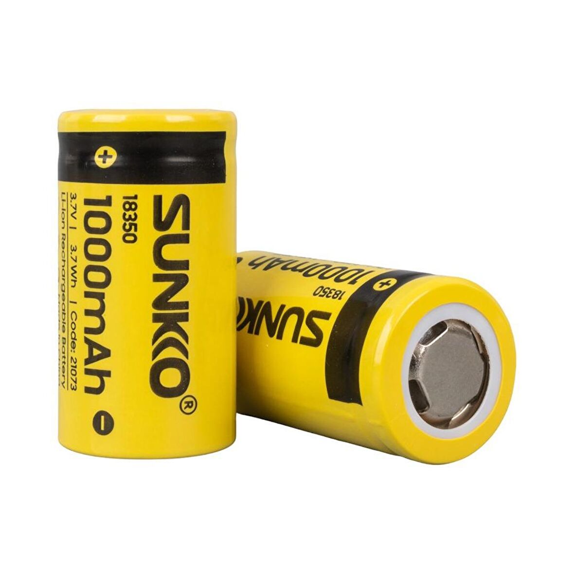 SUNKKO 3.7 VOLT 1000 MAH 18350 ŞARJ EDİLEBİLİR PİL (2Lİ PAKET FİYATI)