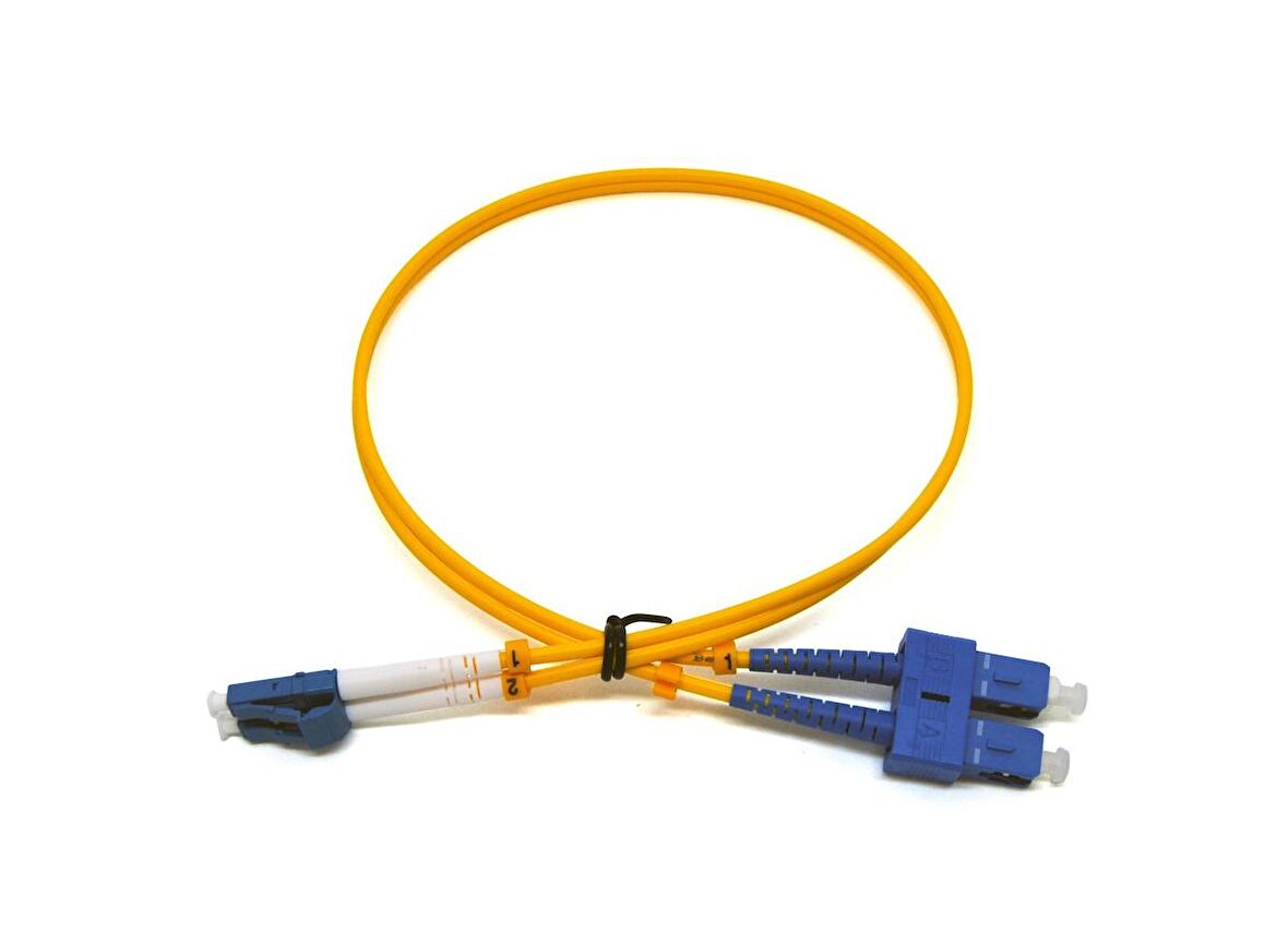 Beek LC-SC Fiber Optik Patch Kablo, 9/125 µ, Singlemode, 3.0mm, Duplex, OS2, LSZH, 0.5 metre
