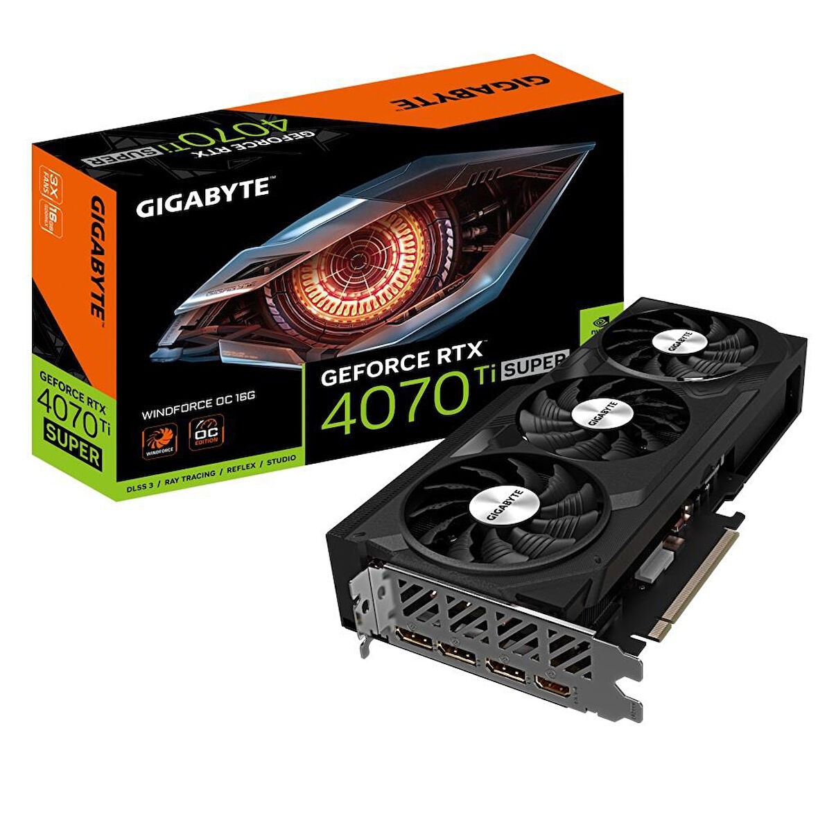 GIGABYTE GV-N407TSWF3OC-16GD RTX4070 Ti SUPER WİNDFORCE 16GB GDDR6X DLSS 3 256BİT 