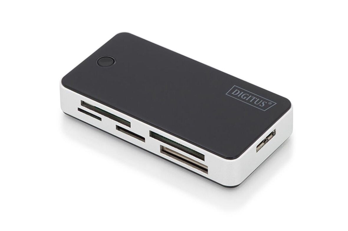 Digitus USB 3.0 Kart Okuyucusu, Compact Flash (CF), Secure Digital (SD / SDHC), MMC, MMC4.0, RS-MMC, MMC PLUS, MMC Mobile, MMC Micro, miniSD, Memory Stick (MS), Memory Stick Pro (MS Pro), Memory Stick Pro Duo (MS Pro Duo), XD, micro SD (T-Flash), M2 