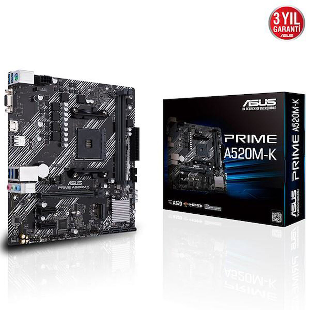 ASUS PRIME A520M-K DDR4 M2 PCIe NVME HDMI PCIe 16X v3.0 AM4 mATX