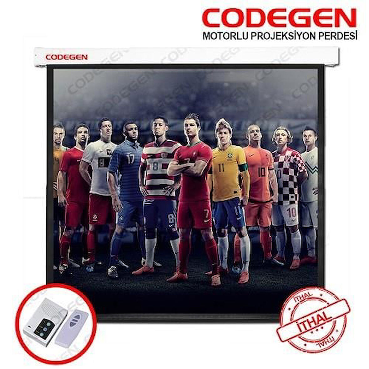 CODEGEN EX18 180x180 Motorlu Projeksiyon Perdesi