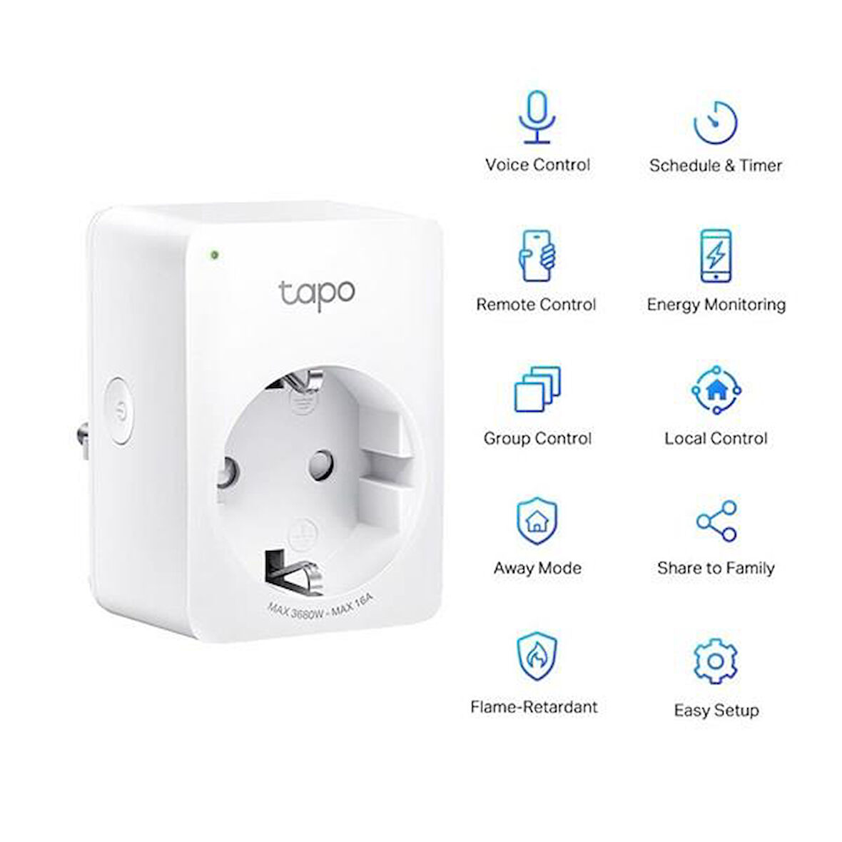 TP-LINK Tapo P110 Mini Akıllı WIFI Priz, Enerji İzleme 4-lü paket