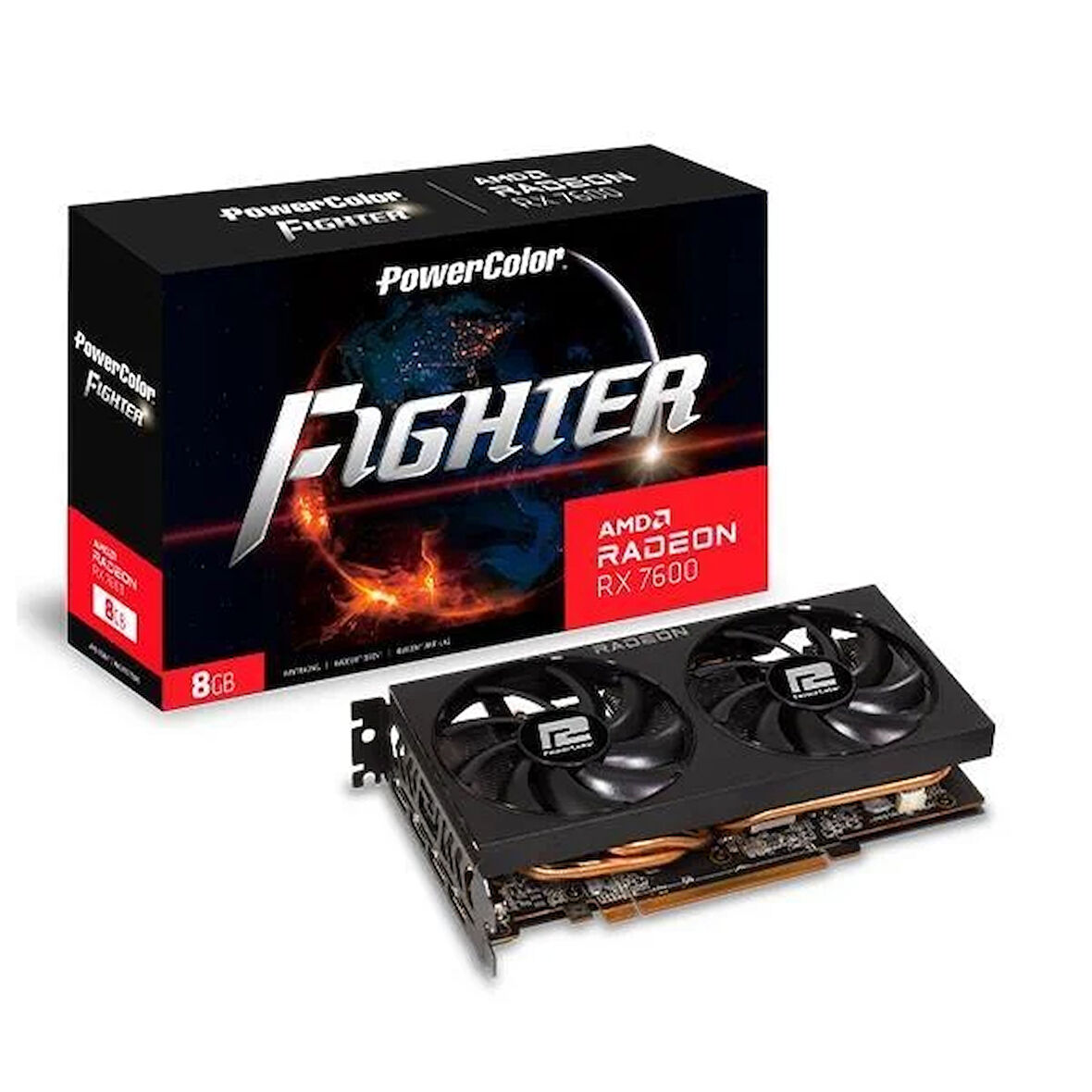 POWERCOLOR 8GB RX7600 FIGHTER 8G-F GDDR6 128bit HDMI-DP PCIE 4.0