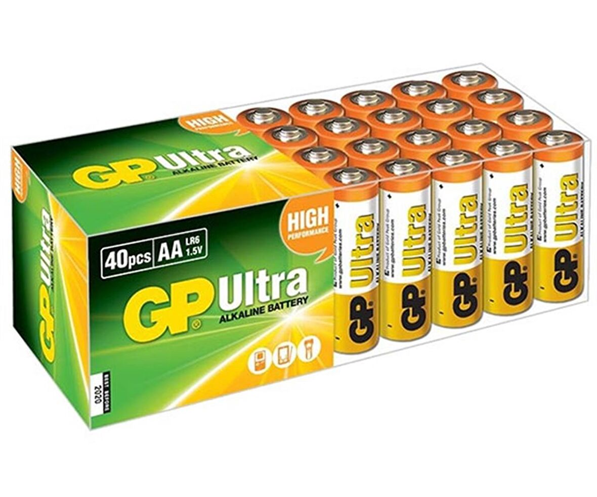 GP 15AU R6 ULTRA ALKALİN AA KALEM PİL (40LI PAKET FİYATI)