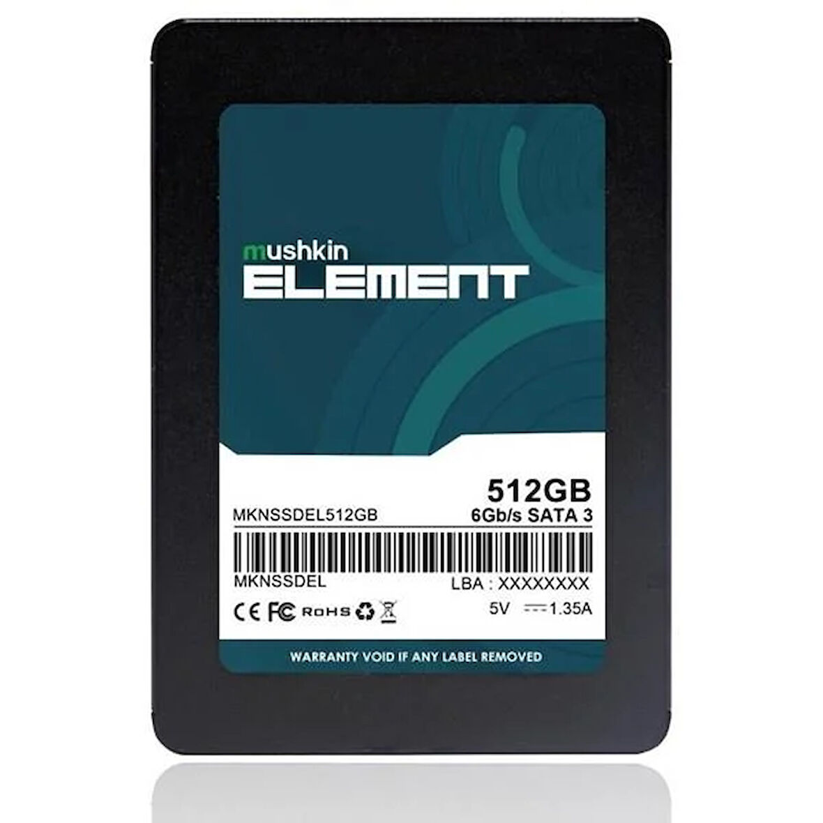 MUSHKIN 500GB ELEMENT MKNSSDEL512GB 500- 450MB/s SSD SATA-3 Disk