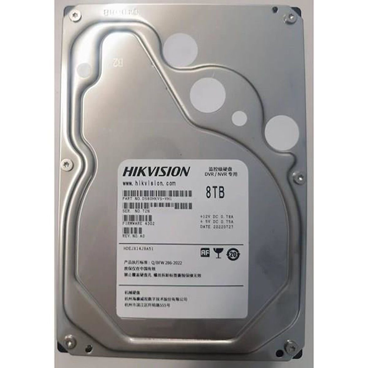 HIKVISION 3.5" 8TB DS80HKVS-VX1 5400 RPM 128MB SATA-3 Güvenlik Diski