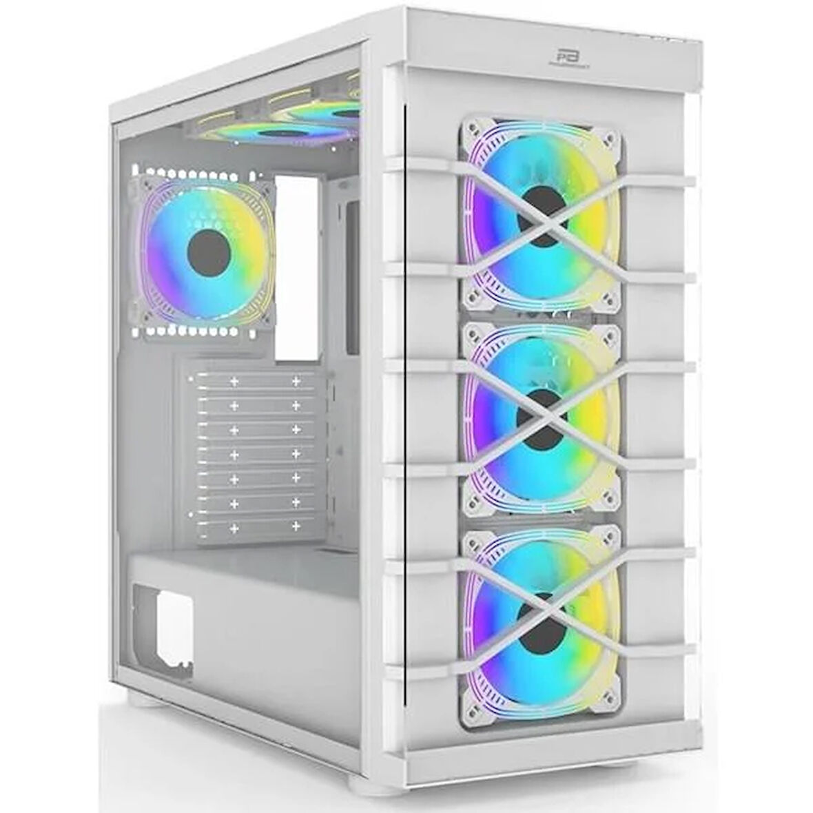 POWERBOOST PB-GR222BW 7-RGB FANLI GAMING MID-TOWER PC KASASI BEYAZ