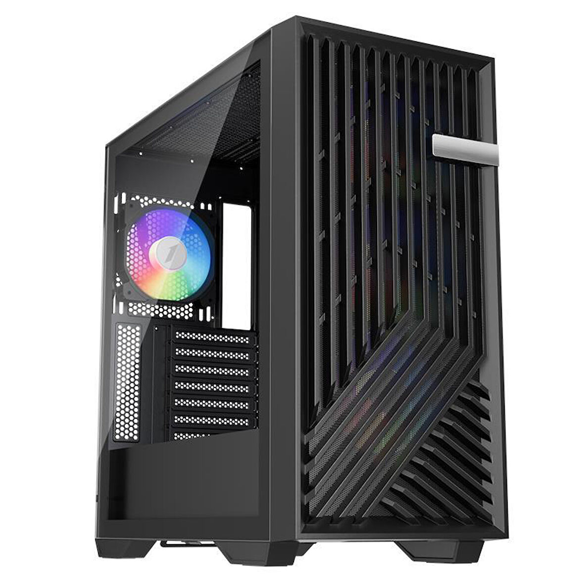 1ST PLAYER FD8 SİYAH 750W 80+ ARGB 6X12CM FAN TEMPERLİ CAM MESH USB 3.0 E-ATX KASA