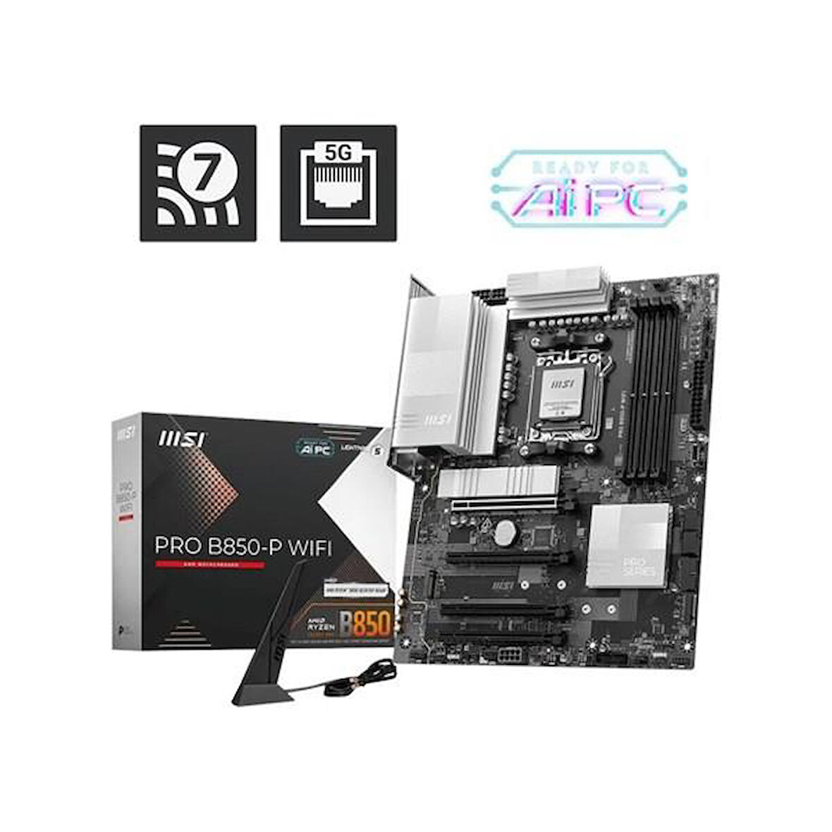 MSI PRO B850-P WIFI7 DDR5 HDMI-DP PCIE 5.0 AM5 ATX